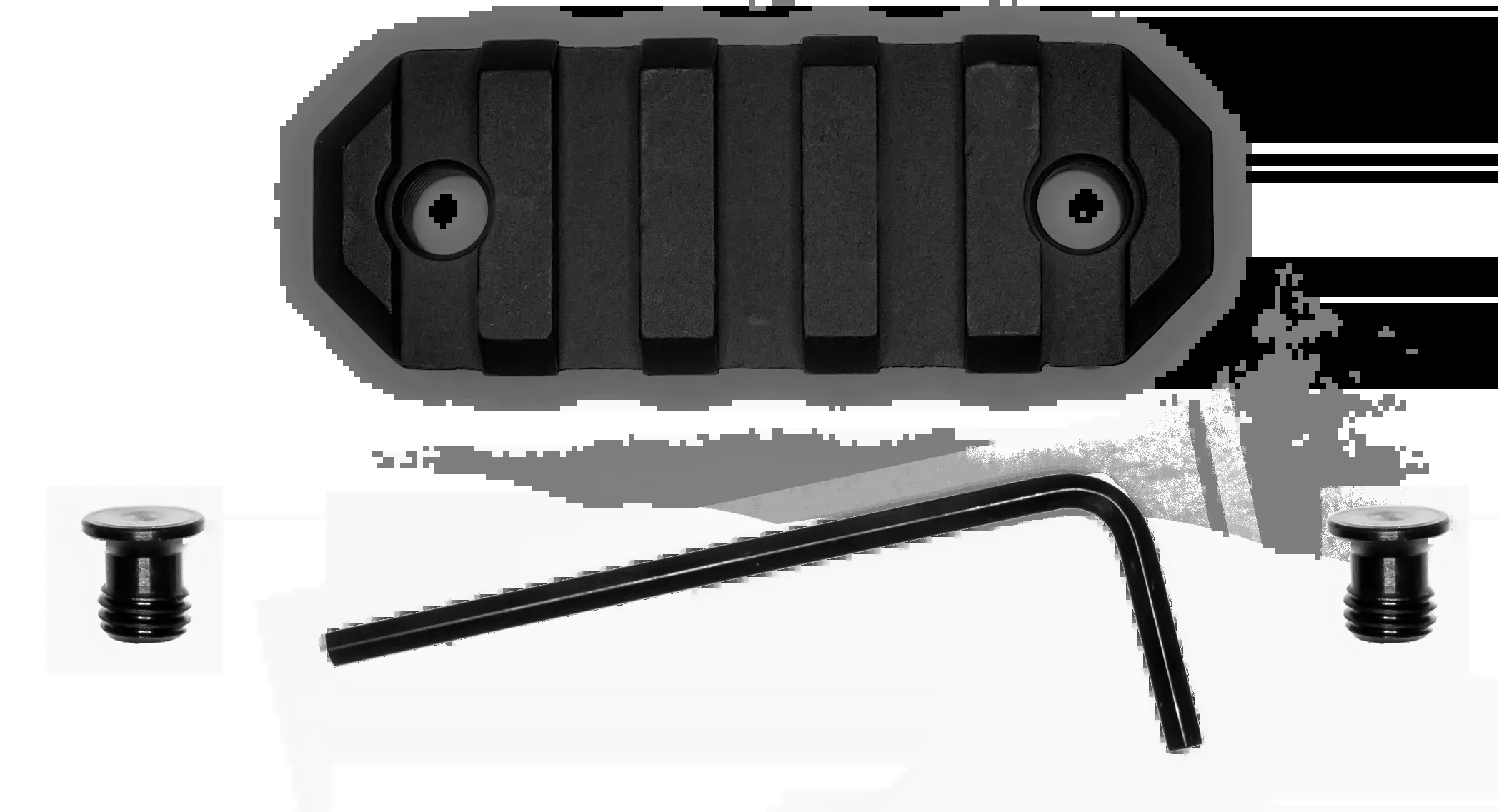 Grovtec Rail Section Keymod - 2.2" 5 Slot Aluminum Black