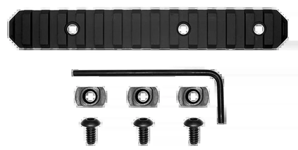 Grovtec Rail Section M-lok – 6″ 15 Slot Aluminum Black