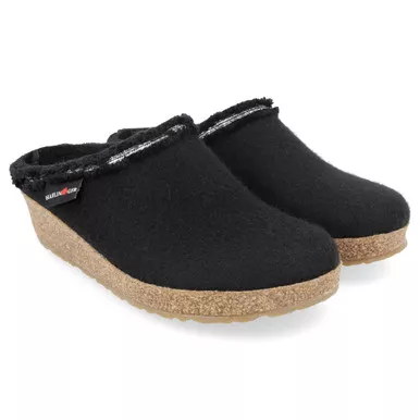 HAFLINGER Unisex Fringe Black Clogs (762017-3)