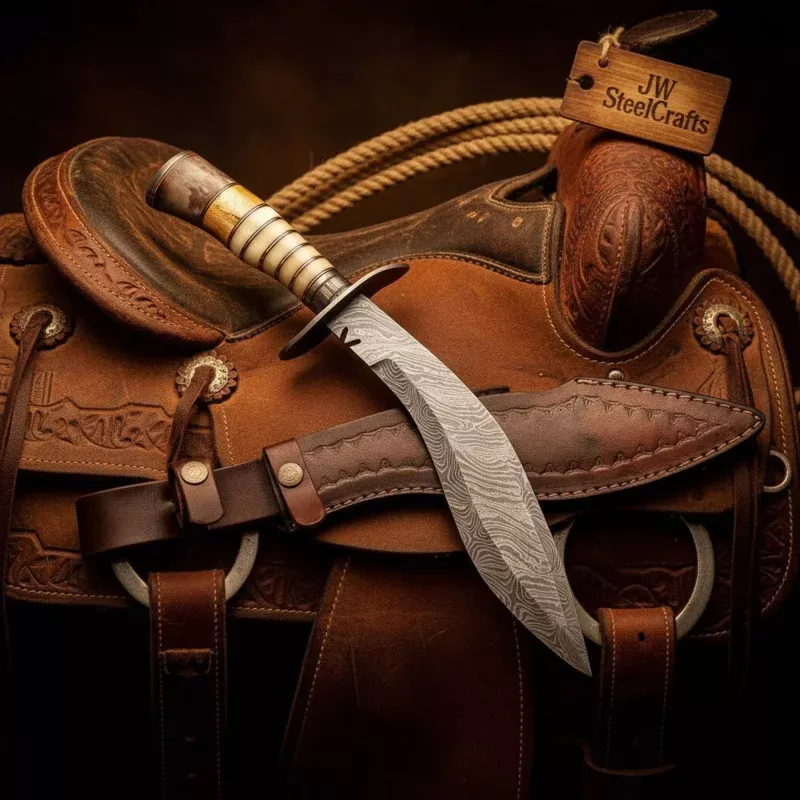 Handmade Damascus Kukri Knife 10 Blade with Bone Handle