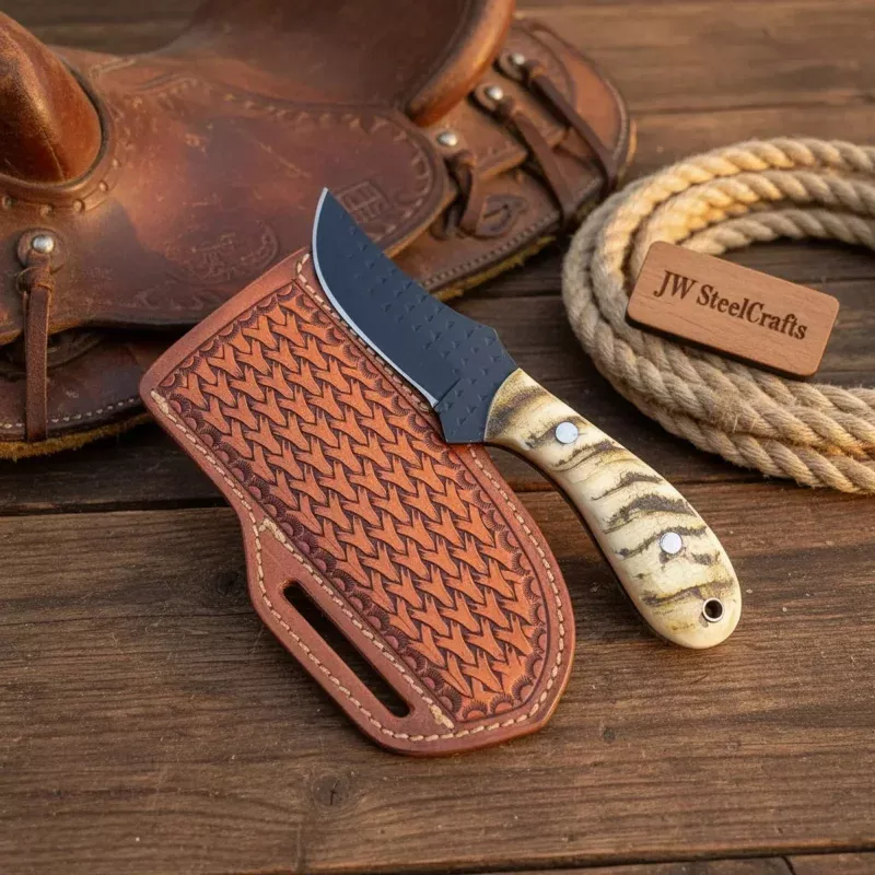 Handmade Farrier Rasp Cowboy Knife6 Inch Bone Handle
