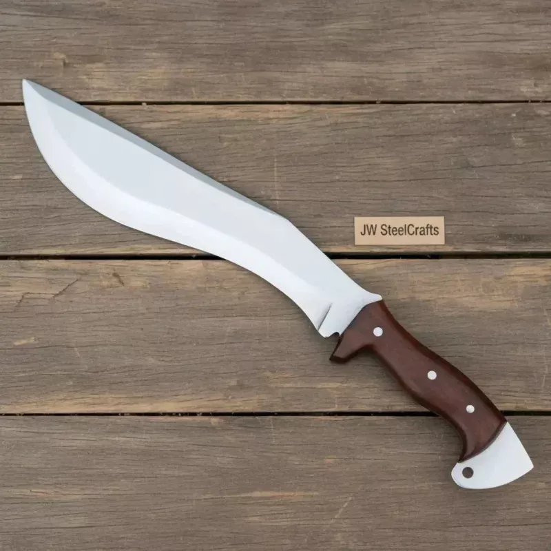 Handmade Gurkha Kukri Knife – Wooden Handle & Curved Blade for Outdoor & Survival Use