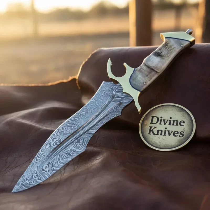 Handmade Rustic Chef Knife with Wood HandleForged Kitchen Knife for Daily Cooking