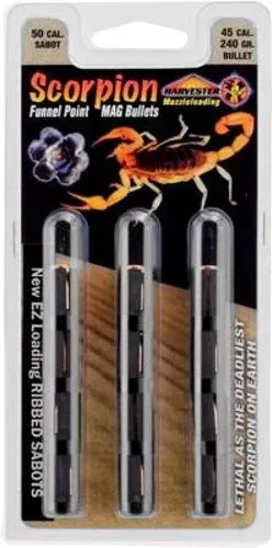 Harvester Scorpion 50 Cal. – 240gr .451 Poly Tip Sabot 12pk