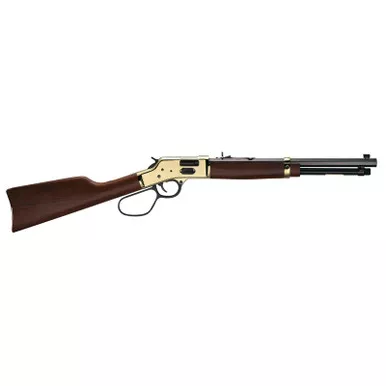 Henry H006GR Side Gate Carbine 44 Mag/44 Special 7+1 16.50″ Blued Octagon Barrel, Polished Brass Rec, American Walnut Stock, Adj. Sight, Large Loop Lever
