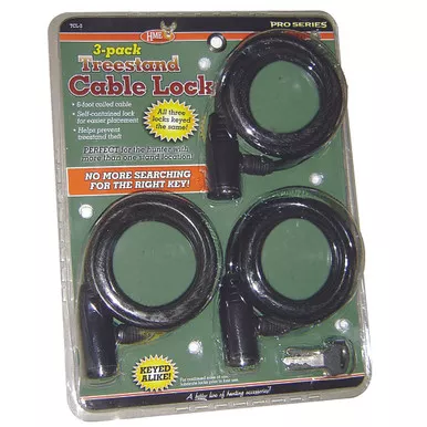 HME HME-TCL-3 Treestand Cable Locks, Black, 3 Pack