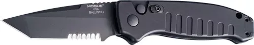 Hogue Ballista-i Button Auto – Tanto Prt. Serrated Matte Blk