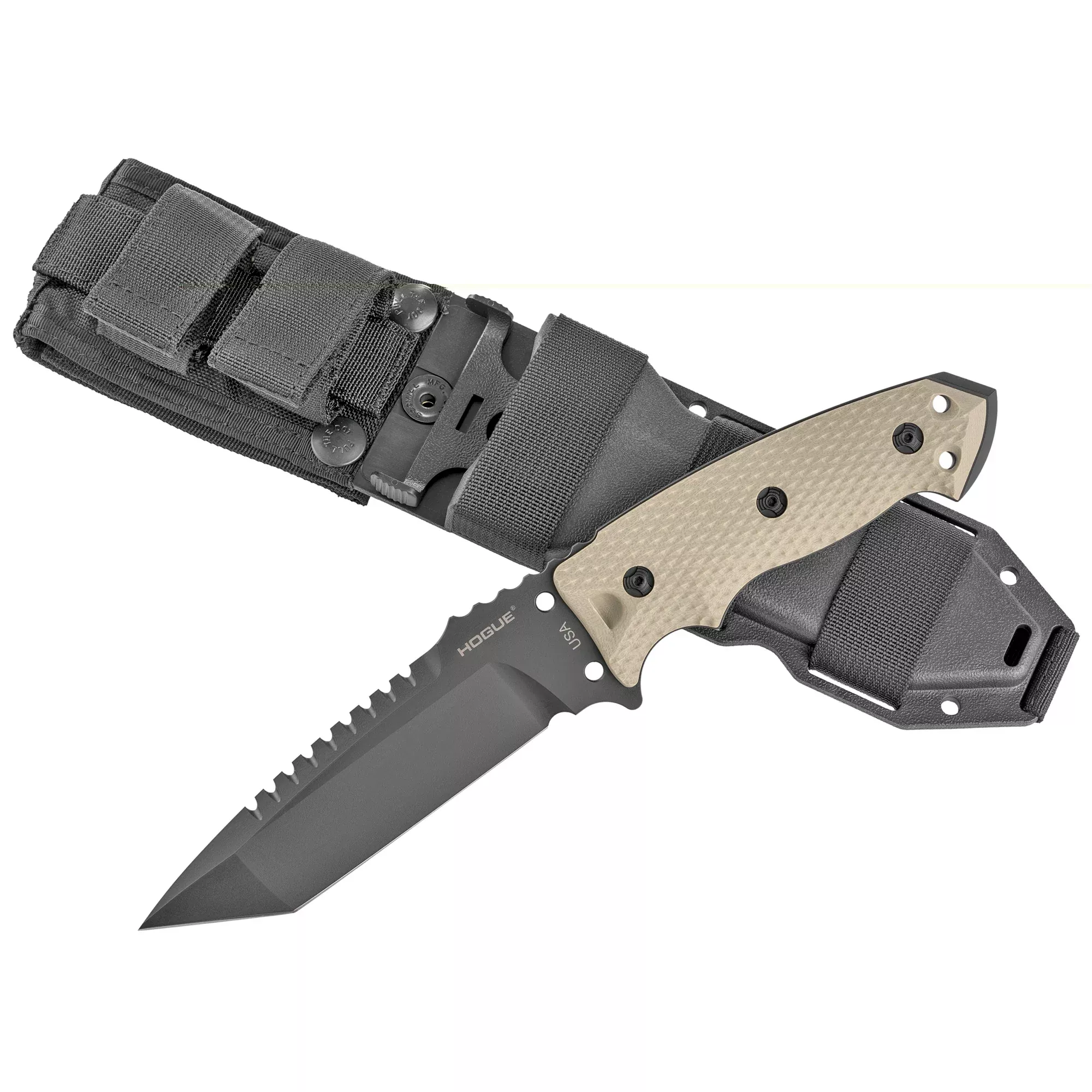 Hogue EX-F01 5.5 in Fixed Tanto G10 A2 Black Auto Ret Sheath