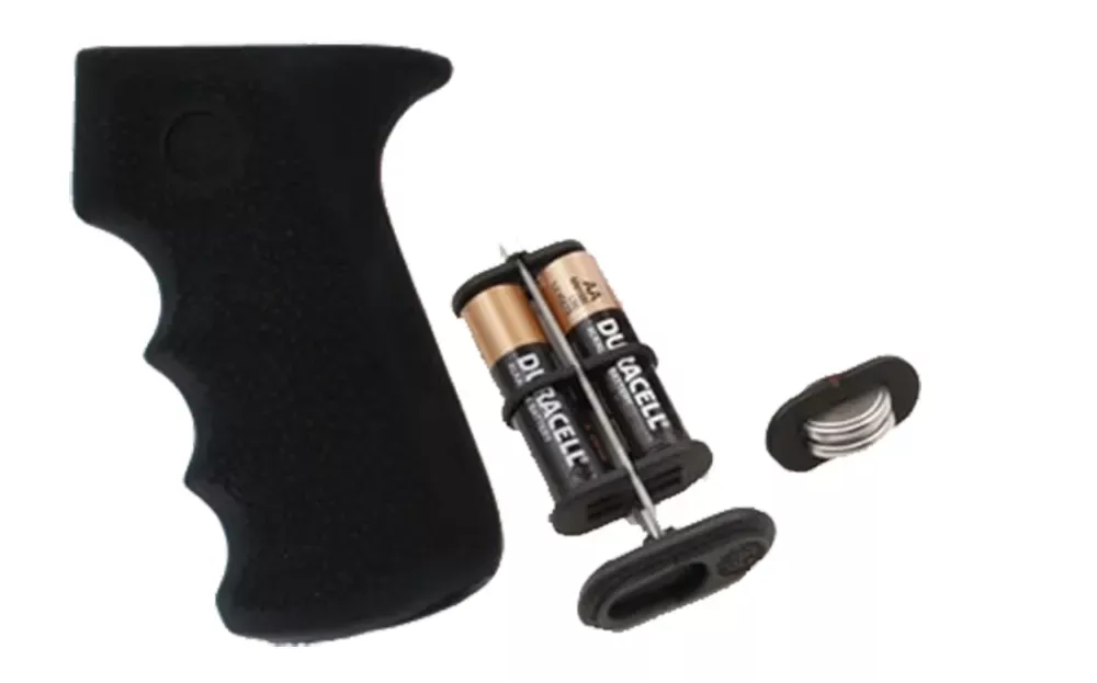 Hogue Rubber Grip Cobblestone Black Rubber Finger Grooves & Storage AK-47, AK-74 (Batteries Not Included)