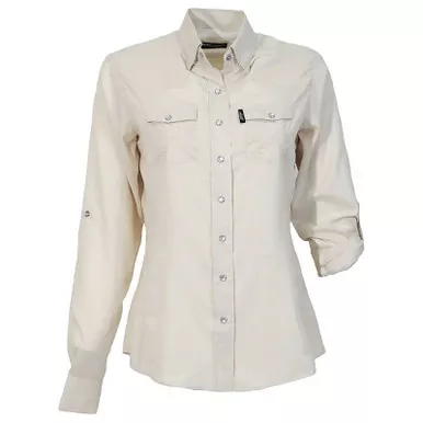 HOOEY Women's Sol Pearl Snap Cream LS Shirt (HT2618CR)
