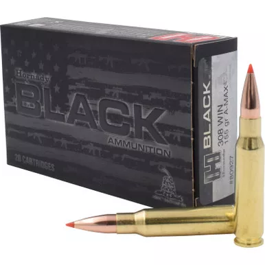 Hornady 80927 Black 308Win 155gr Hornady A Max 20 Per Box/10 Case