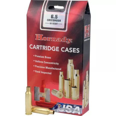 Hornady 86281 Unprimed Brass 6.5 Creedmoor, Brass, 50 Pack