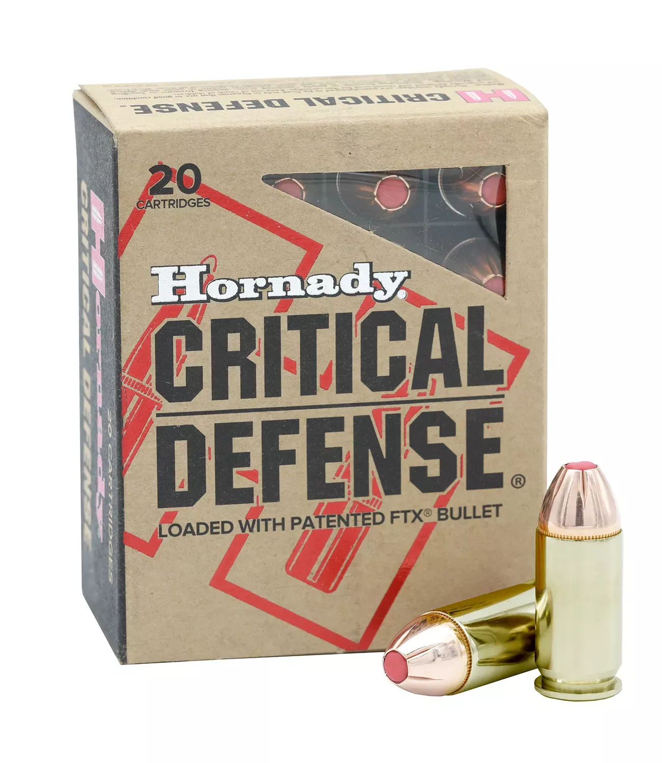 Hornady Critical Defense 45 Auto+P Ammo 185 Grain Flex Tip eXpanding 20 Rounds 90923