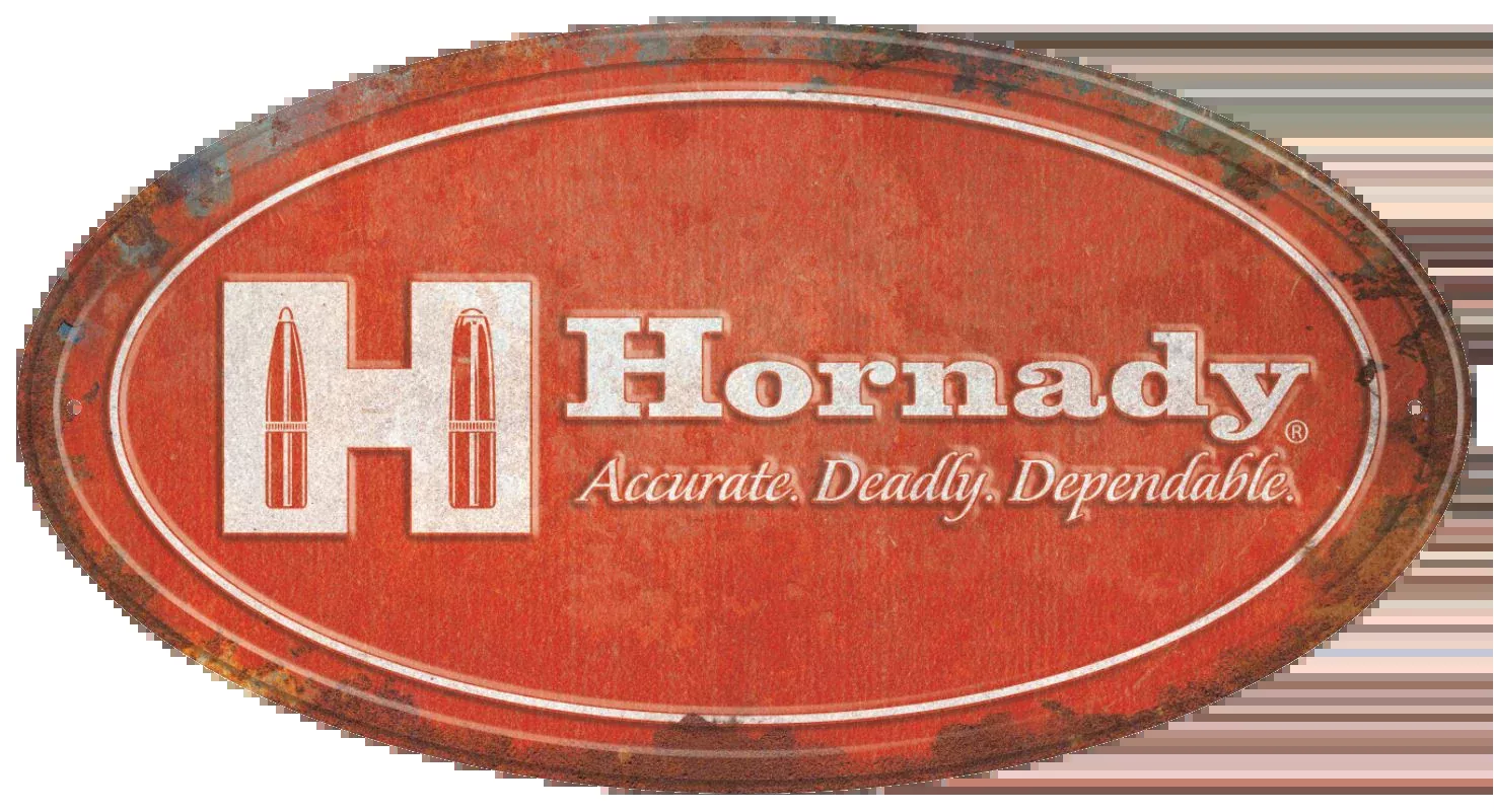 Hornady Oval Sign, Horn 99144 Hornady Oval Rustic Tin Sign