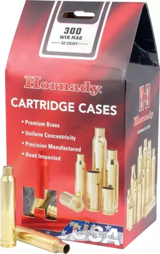 Hornady Rifle Cartridge Cases 300 Win. Mag. Unprimed 50 Pk.