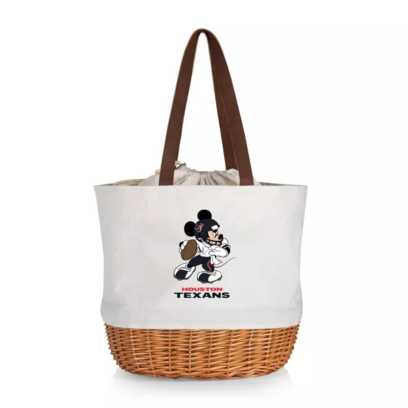 Houston Texans Mickey Mouse – Coronado Canvas and Willow Basket Tote