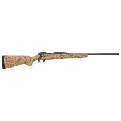 Howa HHS43334 M1500 HS Precision 300 Win Mag 3+1 24" Blued Threaded Barrel/Rec, Tan with Black Webbed HS Precision Stock