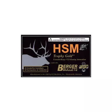 HSM 3006210VLD Trophy Gold Extended Range 30-06 Springfield 210 gr Berger Hunting VLD Match 20 Per Box/ 20 Case