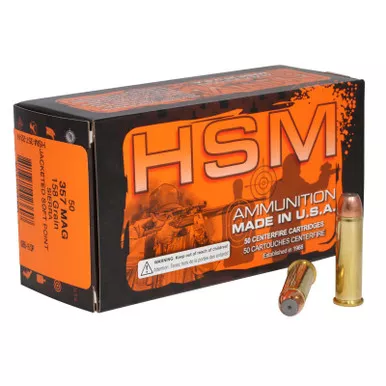 HSM 35722N Pro Pistol 357 Mag 158 gr Jacketed Soft Point 50 Per Box/ 10 Case