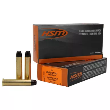 HSM 457016N 45-70Gov 550gr Hard Cast Long Flat Nose 20 Per Box/25 Case