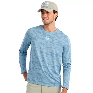 HUK Men's A1A Pro Long Sleeve Crew Shirt (H1200742)