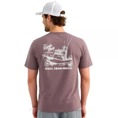 HUK Men's Low Tide Salt Plum SS Pocket Tee (H1000617-613)