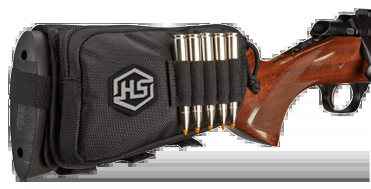 Hunters Specialties Buttstock Shell Holder, Hs 01620 Buttstck Shll Hld W/pouch Rfl