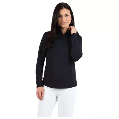 IBKUL Women's Solid Long Sleeve Mock Neck Top (80000)