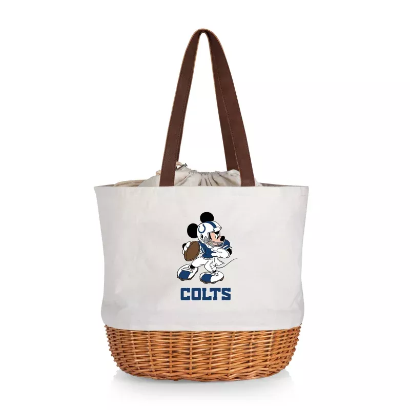 Indianapolis Colts Mickey Mouse – Coronado Canvas and Willow Basket Tote