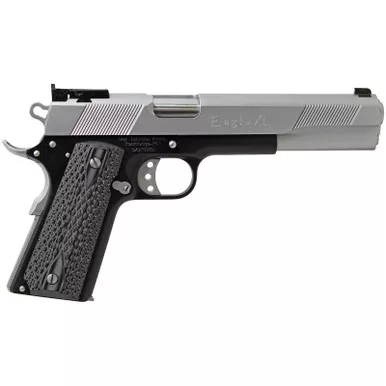 Iver Johnson Arms EAGLEXL45TT Eagle Deluxe 45 ACP 8+1 6" Steel Barrel, Hard Chrome Serrated Steel Slide, Matte Black Steel Frame w/Beavertail, Black/Gray G10 Grip