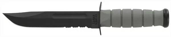 Ka-bar Fighting/utility Knife - 7" Serr W/plastic Sth. F-green