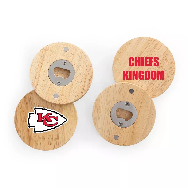 Kansas City Chiefs – Coasters with Bottle Openers Set of 4