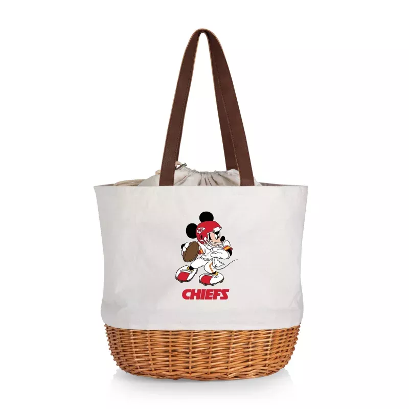 Kansas City Chiefs Mickey Mouse – Coronado Canvas and Willow Basket Tote