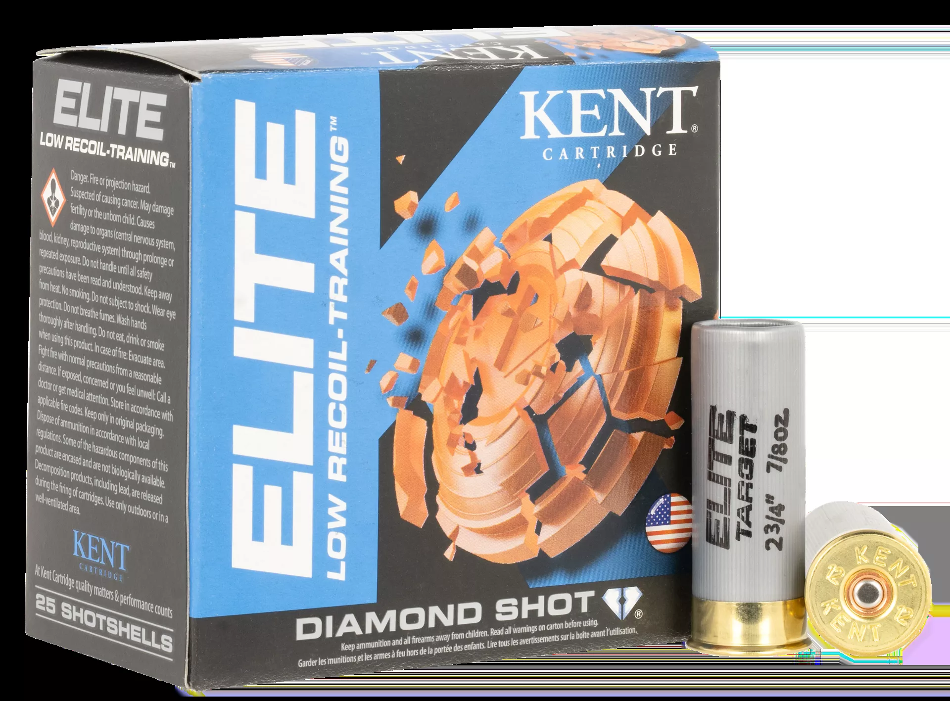 Kent Cartridge Elite 12 Gauge Ammo 2.75″ 7/8oz 8 Shot 25 Rounds E12LB248