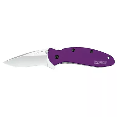 Kershaw 1620PUR Scallion 2.40" Folding Drop Point Plain Bead Blasted 420HC SS Blade Purple Anodized Aluminum Handle Includes Pocket Clip