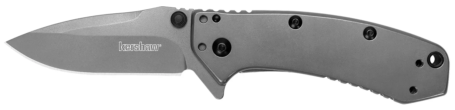 Kershaw Cryo 2.75" Folding Drop Point Plain Gray Knife 8Cr13MoV SS Blade Gray PVD Stainless Steel Handle 1555TIX
