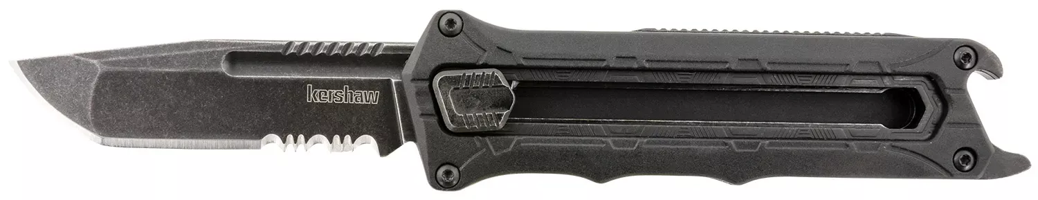 Kershaw Interstellar 2.70" OTF Tanto Part Serrated Black Oxide Blackwash SS Blade