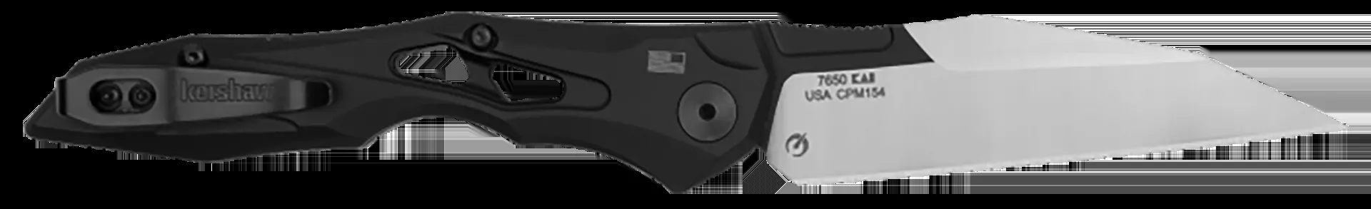 Kershaw Launch 13 Automatic 3.50" Folding Wharncliffe Plain Black Cerakote w/Satin Grind CPM 154 SS Blade, Black Anodized Aluminum Handle 7650