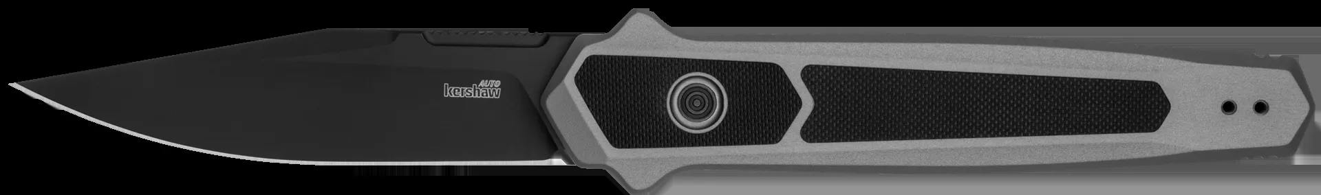 Kershaw Launch 17 Automatic 3.50" Folding Clip Point Plain Black Cerakote S35VN Blade, Gray Anodized w/Black G10 Inlays Aluminum Handle 7951