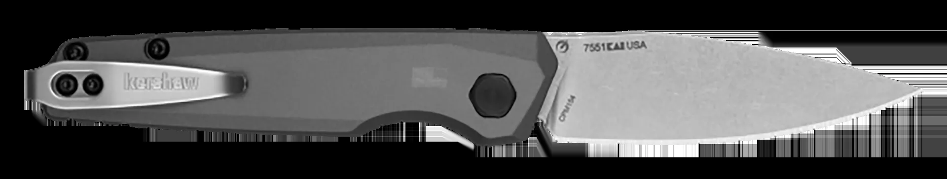 Kershaw Launch 18 Automatic 2.79" Folding Spear Point Plain Stonewashed CPM 154 SS Blade 7551