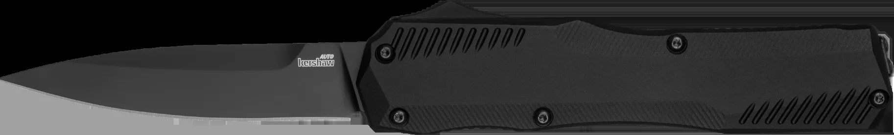 Kershaw Livewire Automatic 3.30" OTF Spear Point Plain Black DLC CPM MagnaCut Steel Blade, Black Anodized Aluminum Handle, Includes Pocket Clip 9000BLK