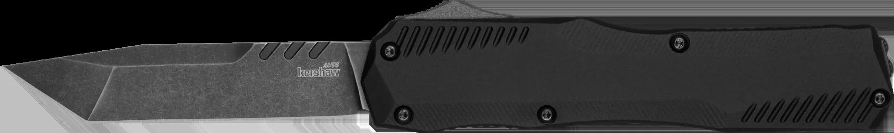 Kershaw Livewire Automatic 3.30" OTF Tanto Plain Black DLC CPM MagnaCut Steel Blade, Black Anodized Aluminum Handle 9000T