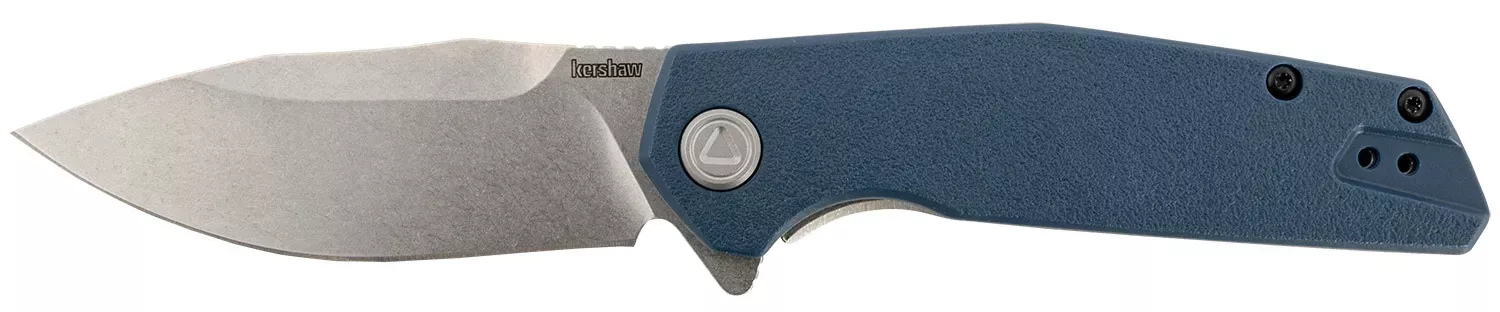 Kershaw Lucid 3.20" Folding Clip Point Plain Stonewashed SS Blade Blue Stonewashed Glass Filled Nylon SS Handle