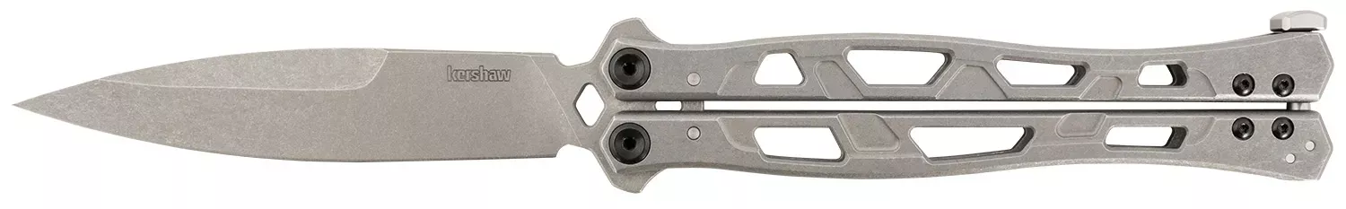 Kershaw Moonsault 4.60" Butterfly Spear Point Plain Steel Blade Stainless Steel Handle