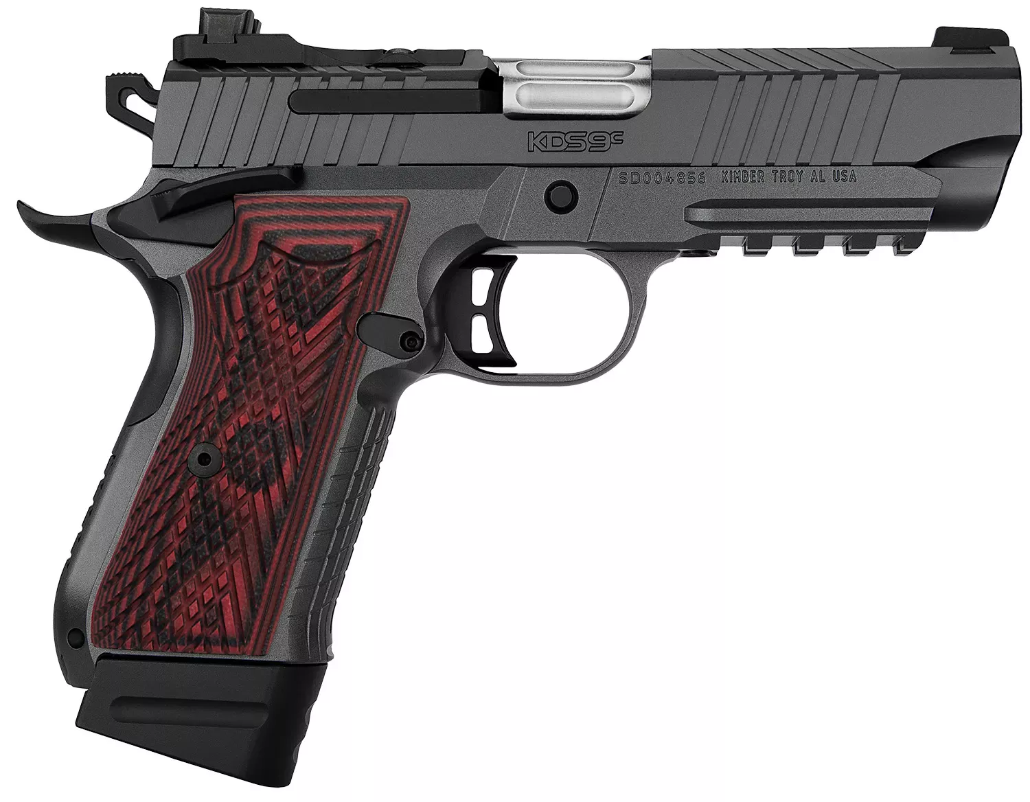 Kimber KDS9c Rail 9MM Pistol 4.09″ Gray/Red/Black 3100024