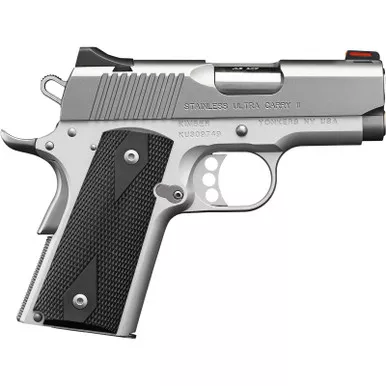 Kimber Mfg.,inc 3200062CA Stainless Ultra Carry II (CA) 45 ACP 7+1 3" Satin Silver Steel Slide Black Synthetic Double Diamond Checkering Grip