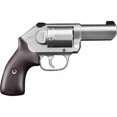 Kimber Mfg, Inc 3400011CA K6S *CA Compliant DAO 357 Mag 6 Shot 3" Brushed Stainless Steel Barrel, Cylinder & Frame, Large Smooth Walnut Grip, Concealed Hammer