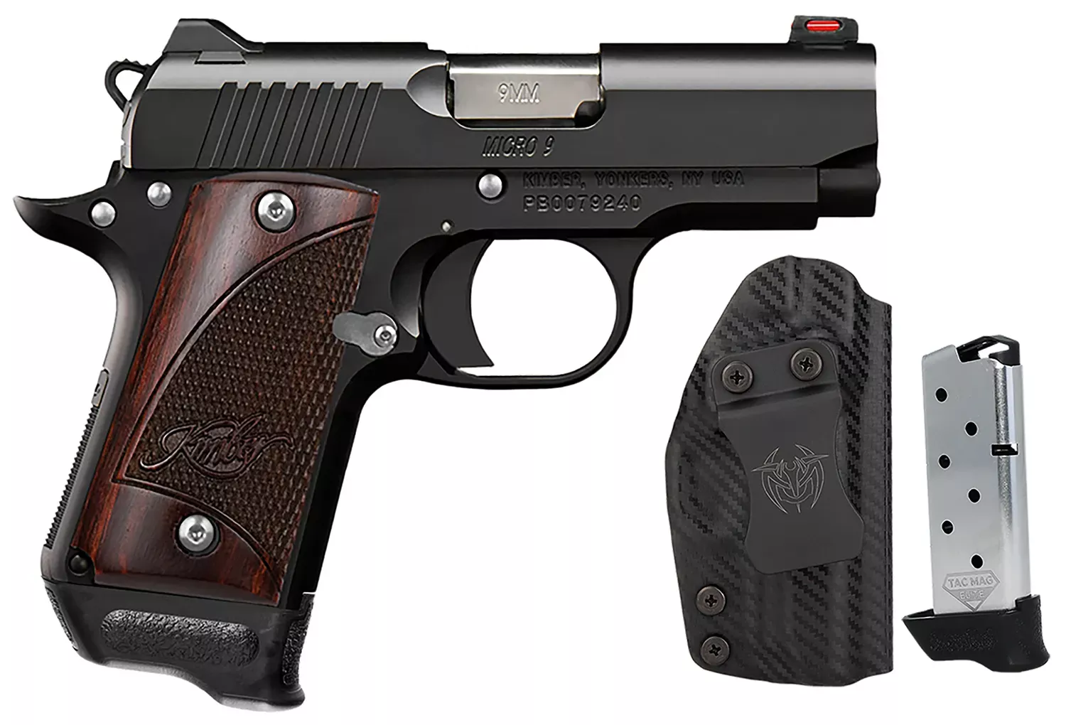 Kimber Micro 9 RTC-K Bundle 9mm Luger Pistol 3.15″ Black Stainless with Rosewood 3300253