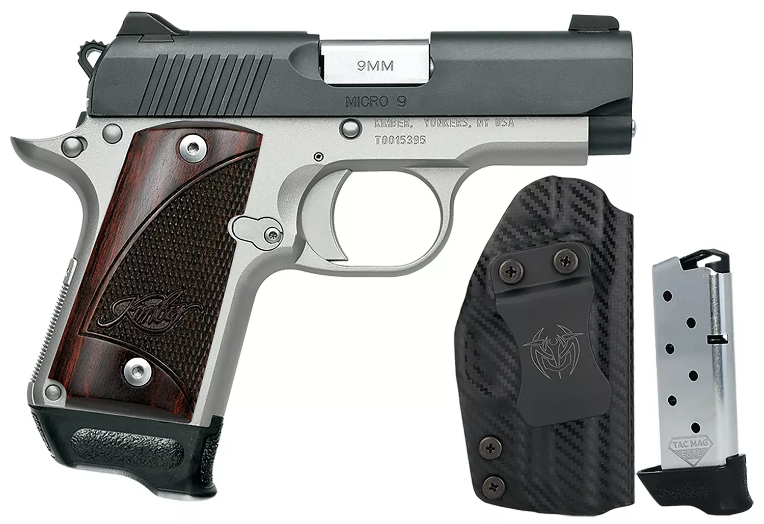 Kimber Micro 9 Two-Tone RTC-K Bundle 9mm Luger Pistol 3.15" Stainless and Rosewood 3300256