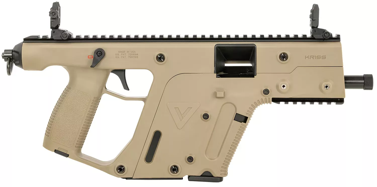 Kriss Vector Gen II SDP .45ACP 13+1 5.50" Threaded Barrel Polymer Frame Pic Rails Flip-Up Sights Sling Swivel FDE KV45PFD20